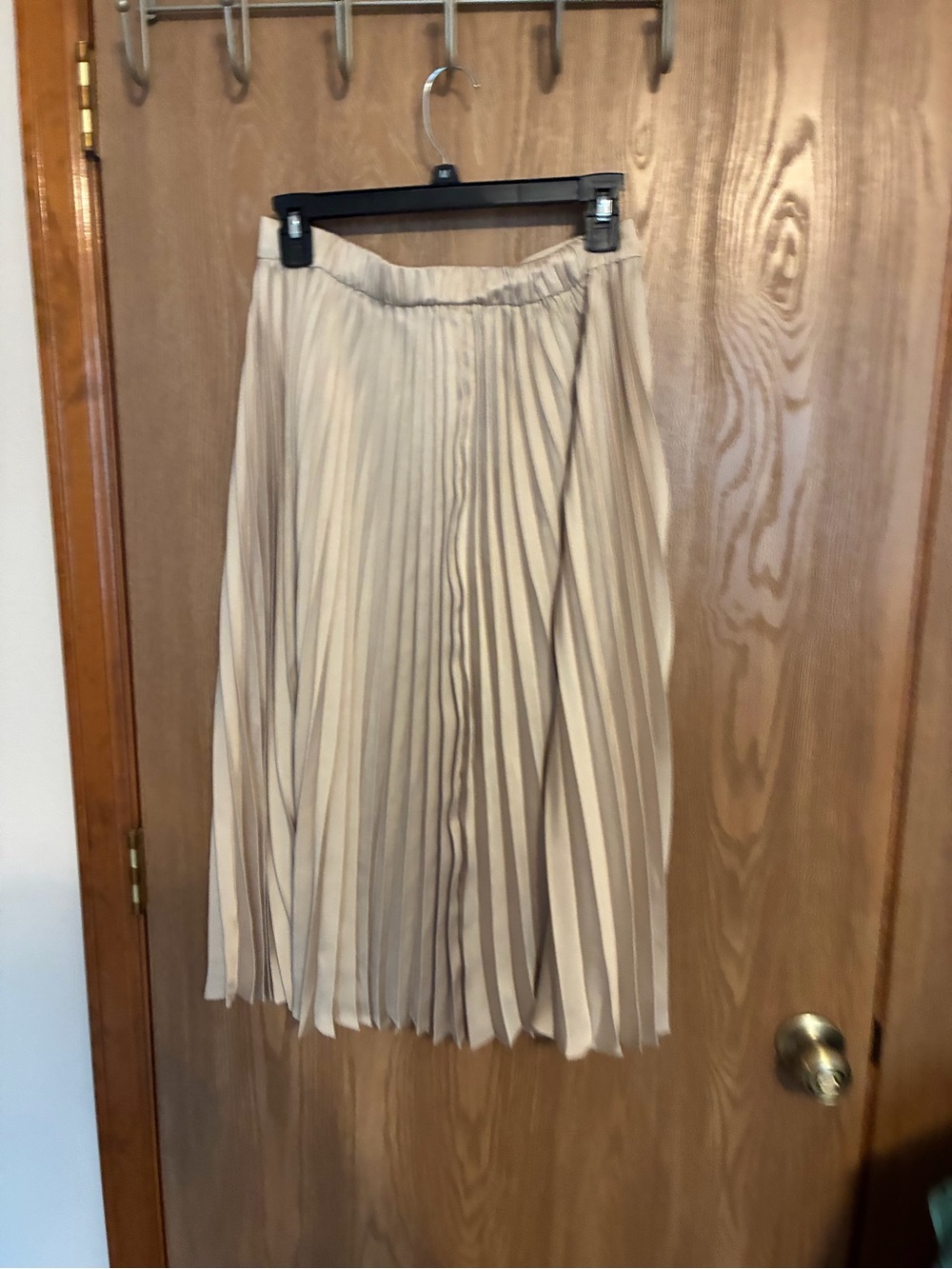 Jcrew Factory, Pleated Midi Skirt in Light Beige